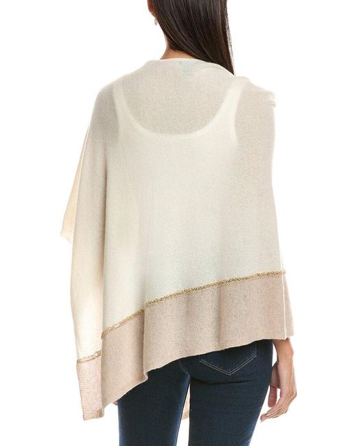 Forte Natural Cashmere Lurex Stripe Cashmere Poncho