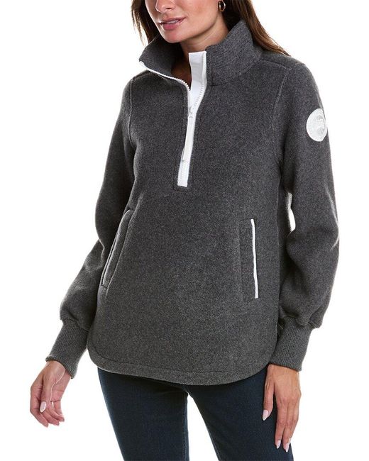 Canada Goose Gray Severn Fleece Wool 1/2-zip Sweater