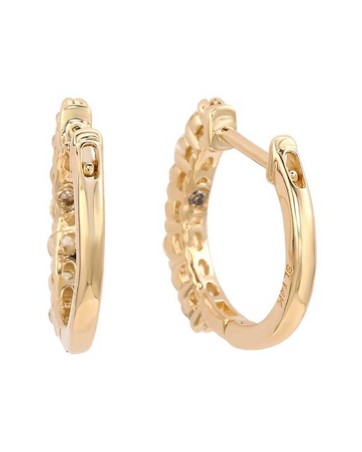 Suzy Levian Metallic 14k 0.50 Ct. Tw. Diamond Huggie Earrings