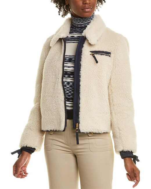 tory burch faux sherpa jacket