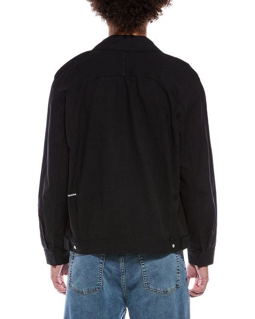 PANGAIA Black Linen-Blend Jacket for men