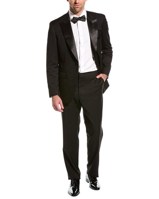 ALTON LANE Mercantile Tuxedo Tailored Fit Suit With Flat Front Pant in  Black for Men | Lyst