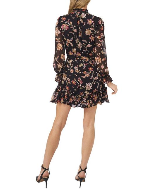 Cece Black Mini Tiered Shirt Dress