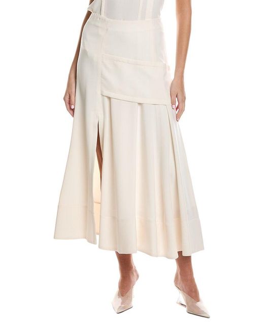 3.1 Phillip Lim Natural Crepe A-line Skirt