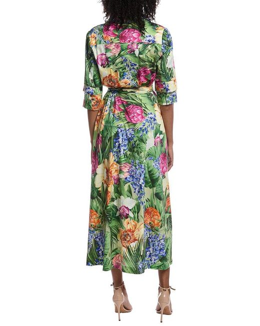 Tahari Green The Milena Spring Meadow Dress