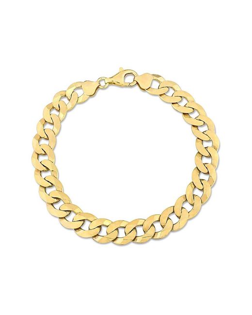 Italian Silver Metallic 18k Over Curb Link Chain Bracelet