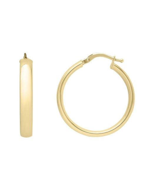 Italian Gold Metallic 14K Hoops