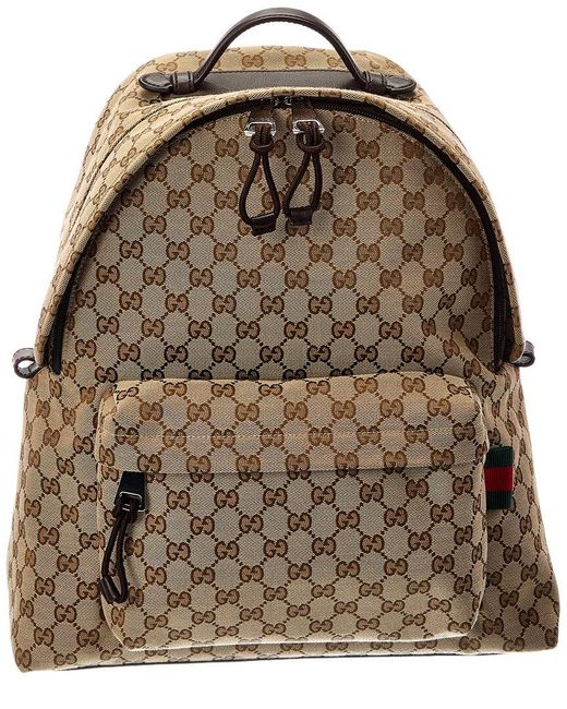 Gucci Brown Gg Canvas Backpack for men