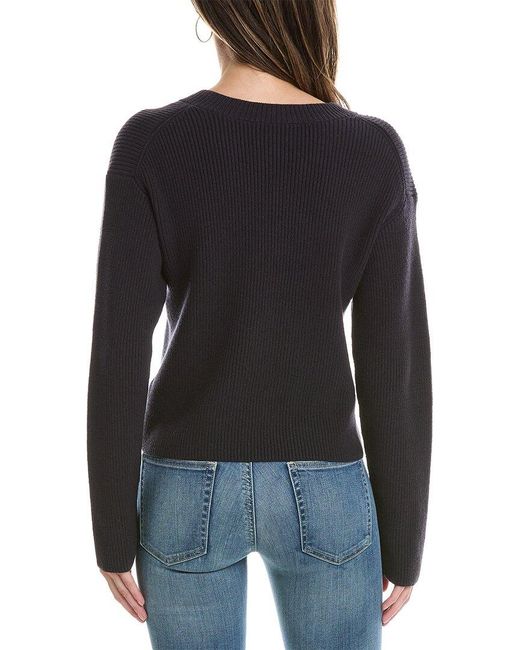 Vince Black Dropped-Shoulder Sweater