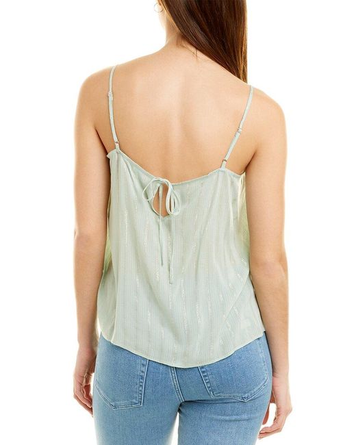 7 For All Mankind Blue Shirred Cami