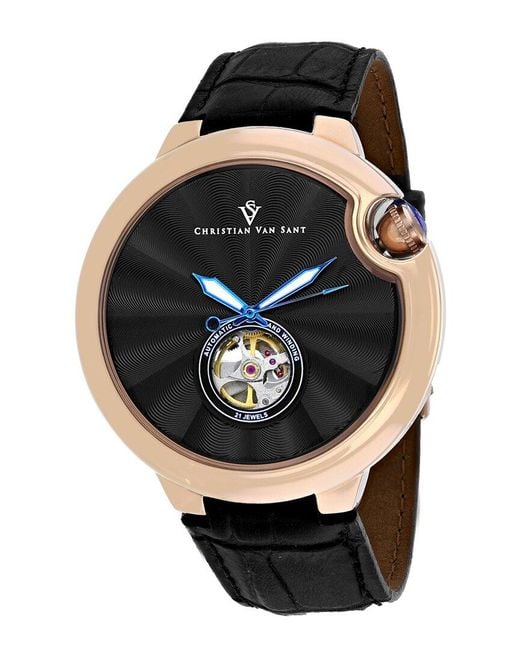 Christian Van Sant Black Cyclone Automatic Watch for men
