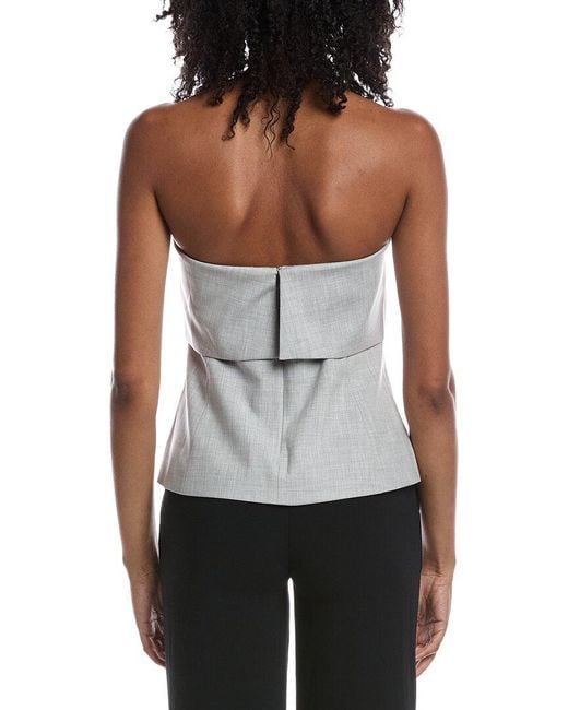 REMAIN STUDIO White Strapless Suiting Bodice Top