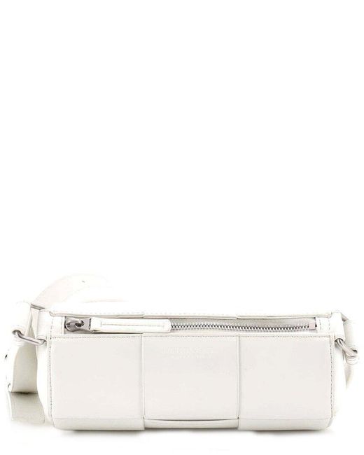 Bottega Veneta Natural White Intrecciato Leather Canette Crossbody Maxi Small (authentic Pre-loved)