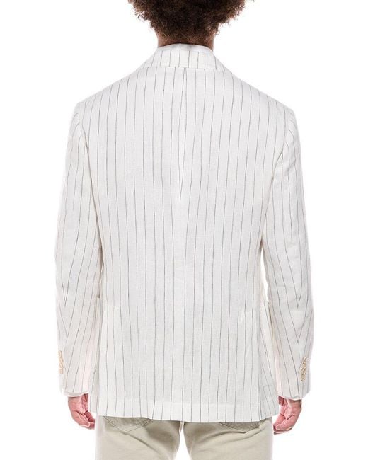 Brunello Cucinelli White Linen Blazer for men