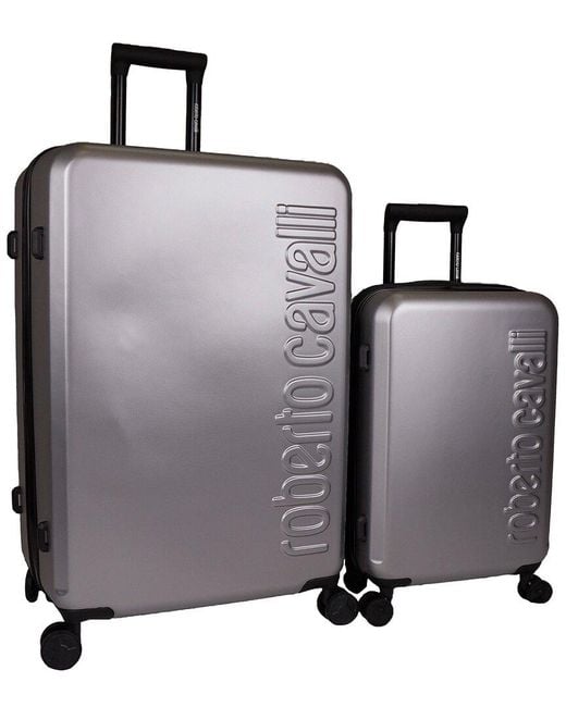 Roberto Cavalli Metallic Molded Logo Luggage Set