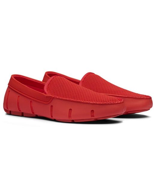 Swims Red Large Hole Knit Loafer for men