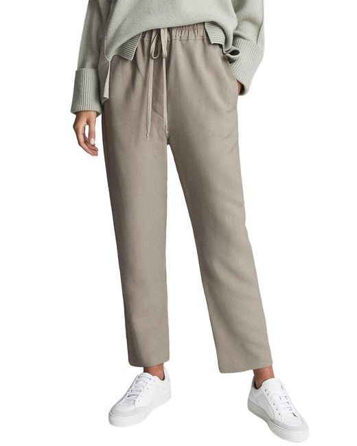 Reiss Gray Fern Pull-on Wool-blend Trouser