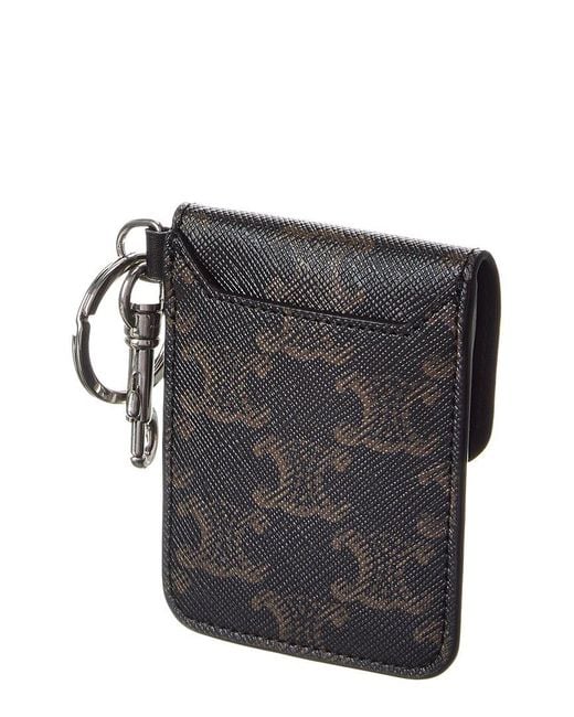Céline Black Keyring Flat Triomphe Canvas Card Holder