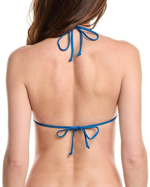 WeWoreWhat Blue Triangle Bikini Top