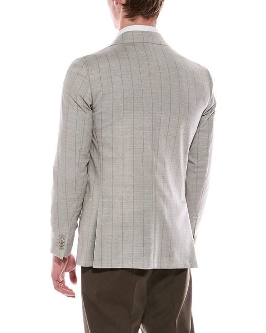 Corneliani Gray Cc Collection Semi-Lined Wool Blazer for men