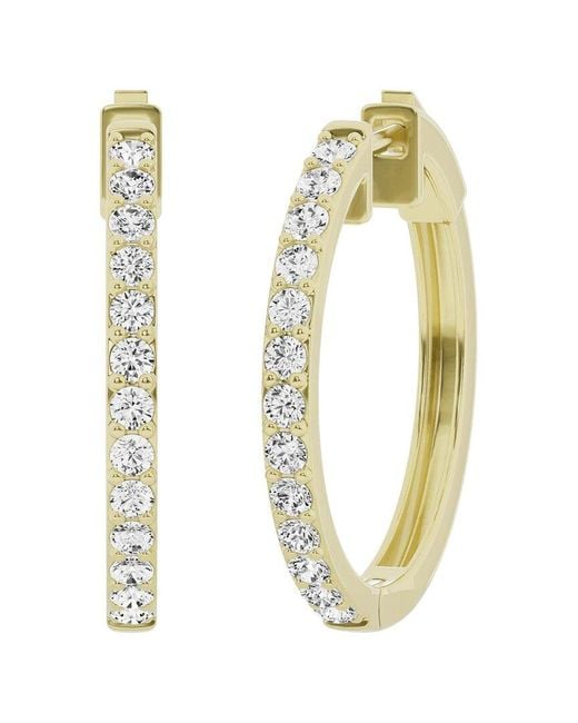 Lab Grown Diamonds Metallic 14k 1.00 Ct. Tw. Lab Grown Diamond Hoops