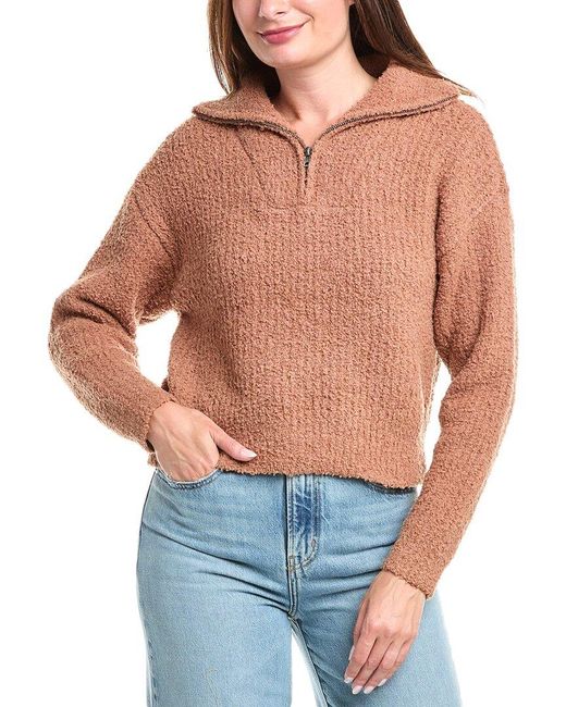 Saltwater Luxe Blue Fuzzy 1/2-Zip Pullover