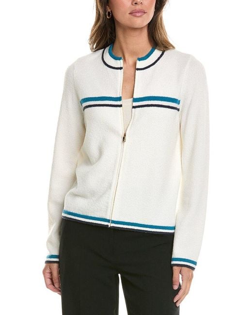 St. John White Wool-Blend Jacket