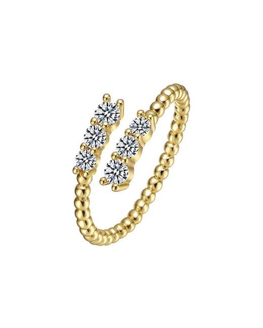 Genevive Jewelry Metallic 14k Over Silver Cz Love Ring