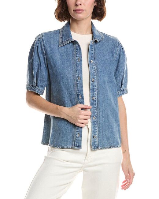 Rag & Bone Blue Featherweight Taylor Blouse