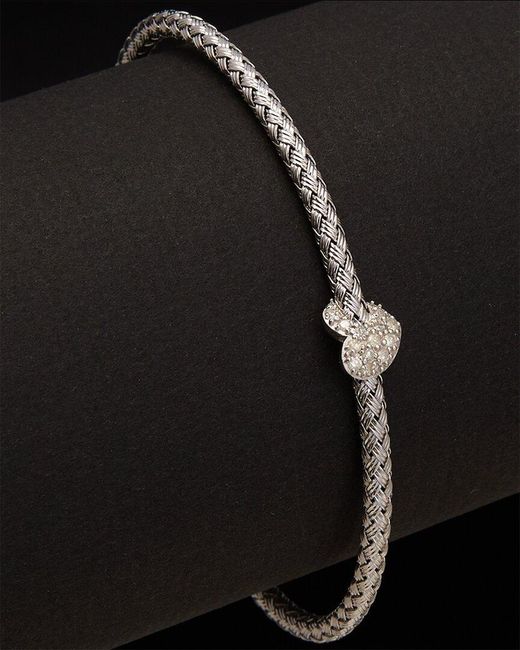 Meshmerise Black 18K Over 0.20 Ct. Tw. Diamond Bangle Bracelet