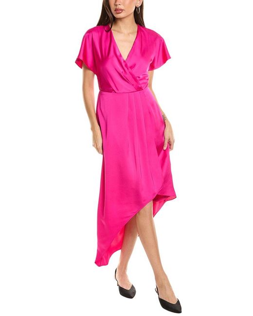 Joseph Ribkoff Pink Asymmetrical Midi Dress