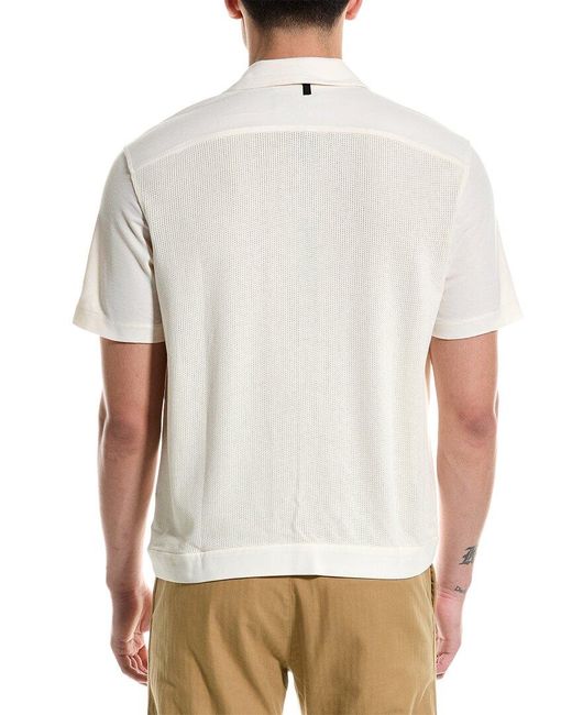 Rag & Bone White Avery Knit Mesh Shirt for men