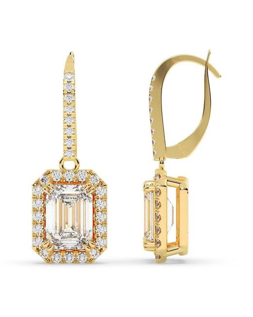 Lab Grown Diamonds Metallic 14K 4.30 Ct. Tw. Lab-Grown Diamond Earrings