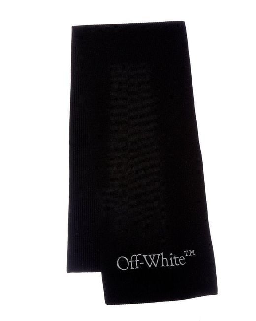 Off-White c/o Virgil Abloh Black Knit Wool Scarf for men