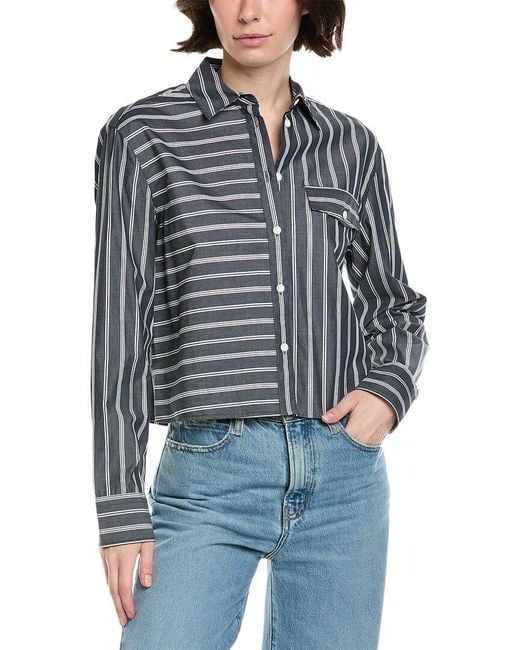 Rag & Bone Blue Mina Multi Stripe Shirt