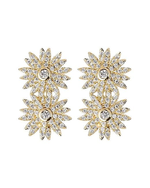 Eye Candy LA Metallic Northstar 24k Gold Plated Pave Drop Earrings