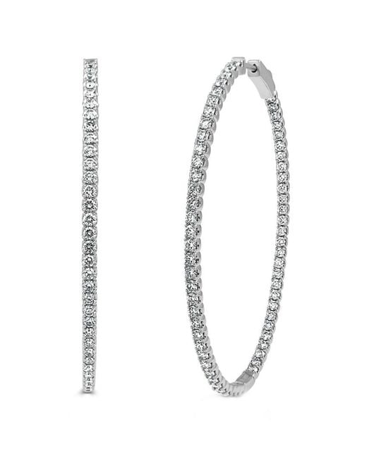 Sabrina Designs White 14K 4.09 Ct. Tw. Diamond Inside Out Flexible Hoops