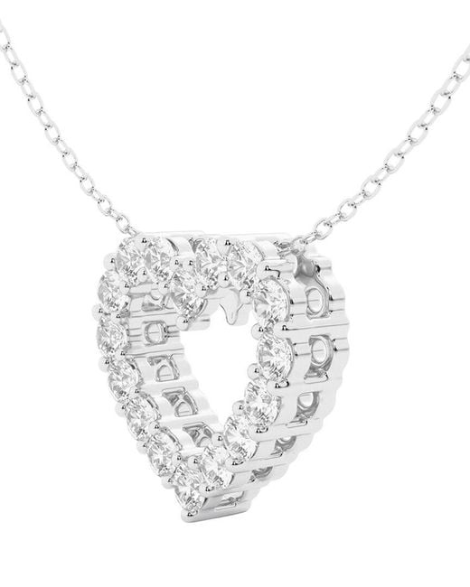 Lab Grown Diamonds White 14K 1.00 Ct. Tw. Lab Grown Diamond Heart Pendant