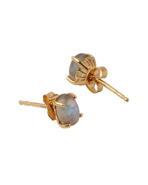 TIRAMISU White 10K 2.21 Ct. Tw. Labradorite Studs