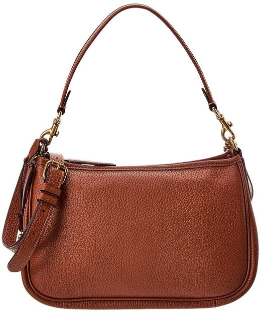 COACH Cary Leather Crossbody in Brown Lyst
