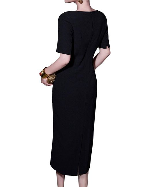 BURRYCO Black Short Sleeve Midi Dress
