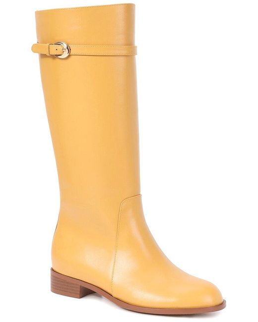Tiffany & Fred Paris Yellow Leather Riding Boot