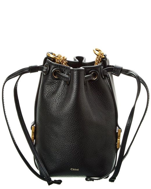 Chloé Black Marcie Micro Leather Bucket Bag