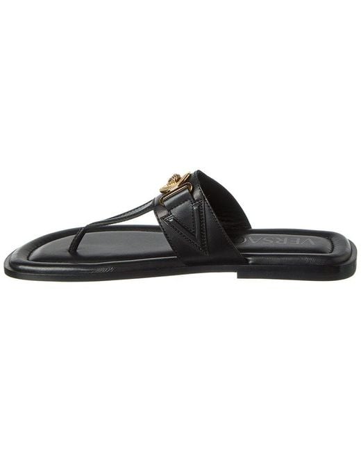 Versace Black Medusa Biggie Leather Sandal for men