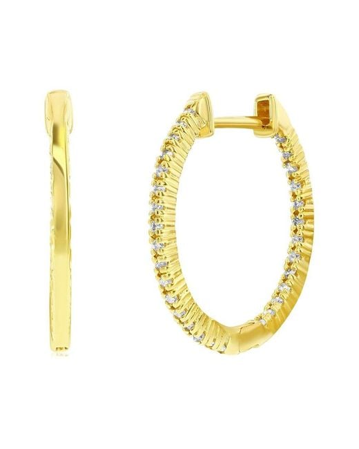 Suzy Levian Metallic 14K 0.75 Ct. Tw. Diamond Huggie Earrings