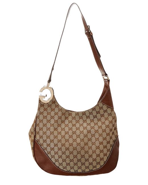 gucci brown leather hobo