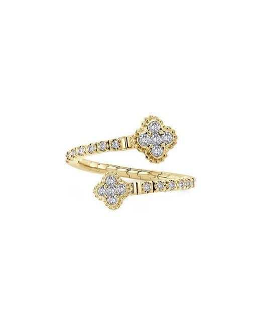 Sabrina Designs White 14k 0.38 Ct. Tw. Diamond Clover Bypass Ring