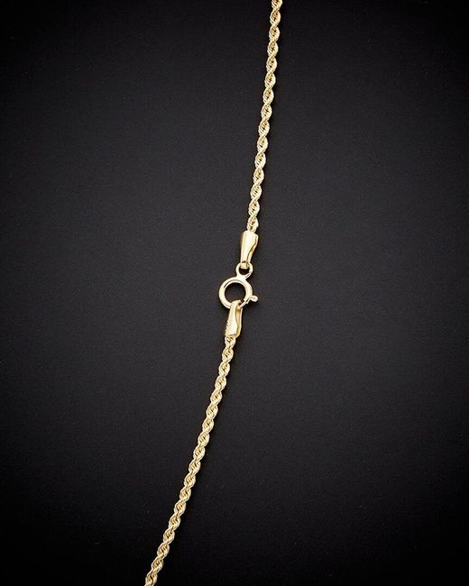 Italian Gold Black 14k Hollow Rope Chain Necklace