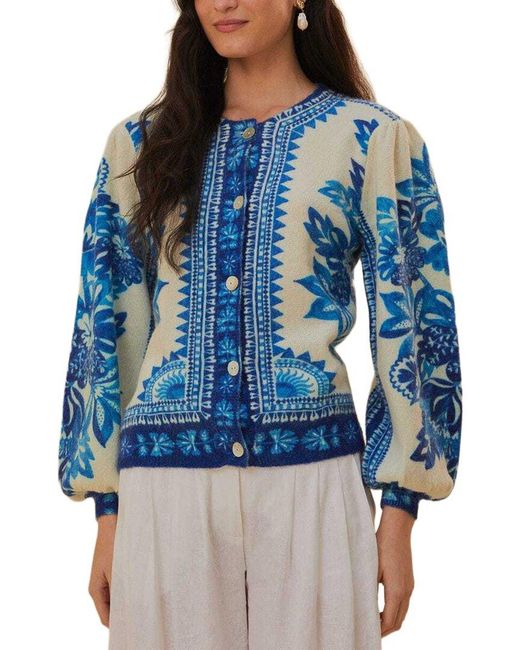 Farm Rio Blue Cardigan