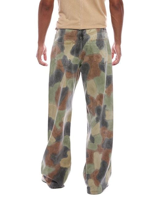 Palm Angels Green Seasonal Camo Loose Jean for men
